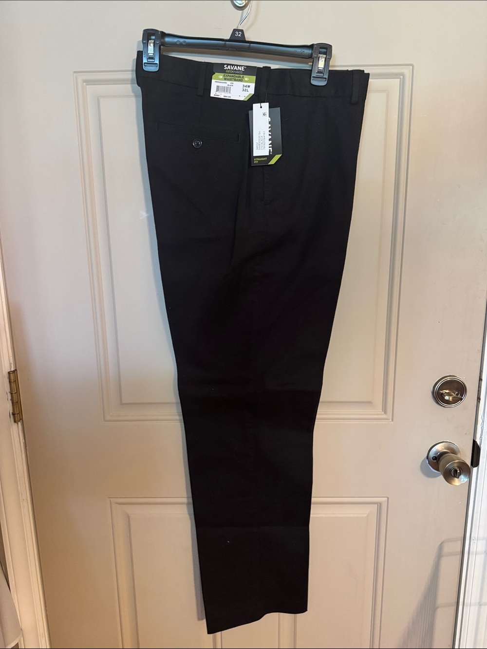 Savane Black Men's Dress Pants - Straight Leg Classic